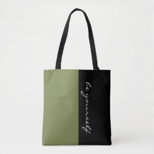 Bolsa Tote Simplesmente cores OLIVE VERDE e seu texto