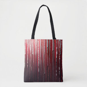Bolsa Tote Simplesmente Vermelho Espetado Shimmery Reutilizáv