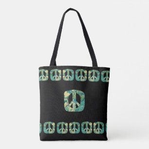 Bolsa Tote Sinais de paz na Praça Psicodélica