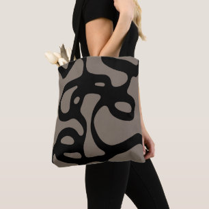 Bolsa Tote Sinais distantes: Abstrato preto e Cinza