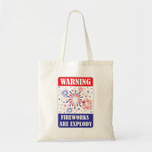 Bolsa Tote Sinal de Alerta de Fogos de Artifício