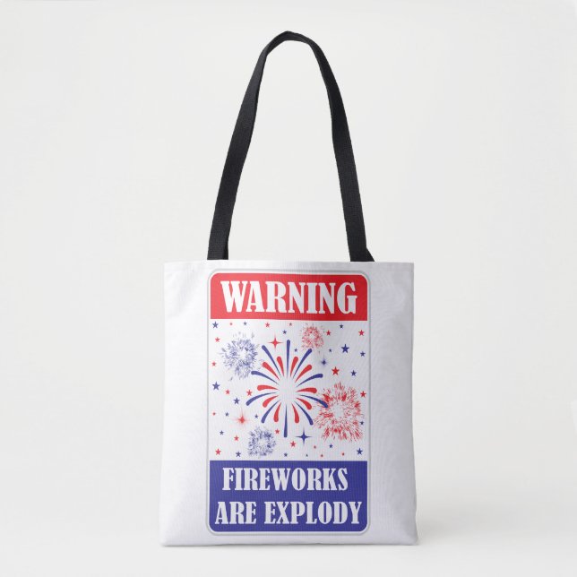 Bolsa Tote Sinal de Alerta de Fogos de Artifício (Frente)