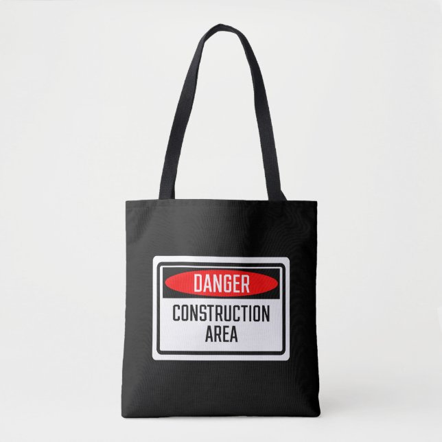 Bolsa Tote Sinal de Área de Construção de Perigo (Frente)