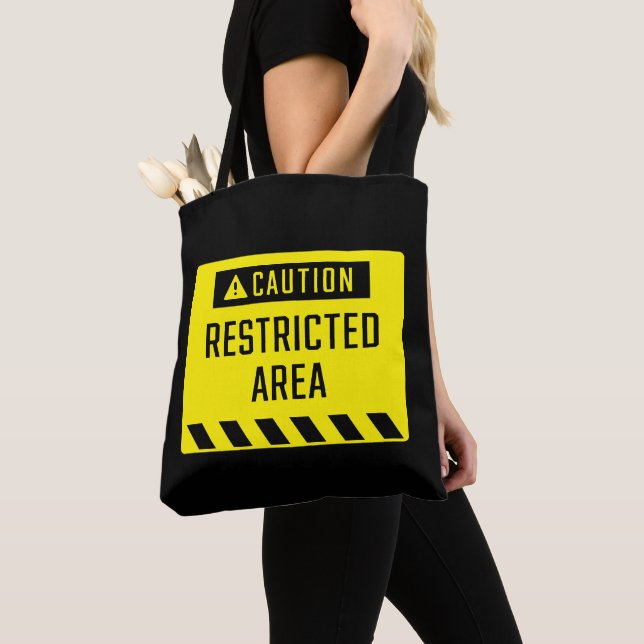 Bolsa Tote Sinal de área restrita de precaução (Close Up)