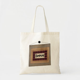 Bolsa Tote Sinal de Arte Verbal Minimalista Rústica