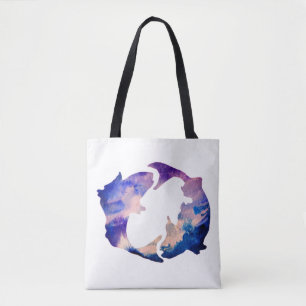 Bolsa Tote Sinal de Astrologia de peixes