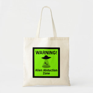 Bolsa Tote Sinal de Aviso da Zona de Abdução de Alienígena