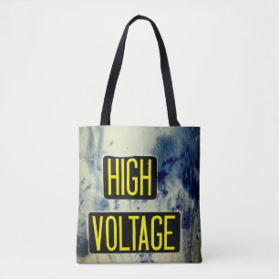 Bolsa Tote Sinal de aviso de alta tensão - FUNNY
