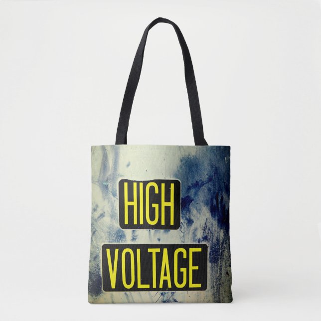 Bolsa Tote Sinal de aviso de alta tensão - FUNNY (Frente)