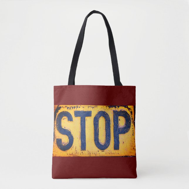 Bolsa Tote Sinal de barra de ferramentas STOP (Frente)