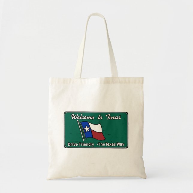 Bolsa Tote Sinal de boas-vindas do Texas - Saco reutilizável (Frente)