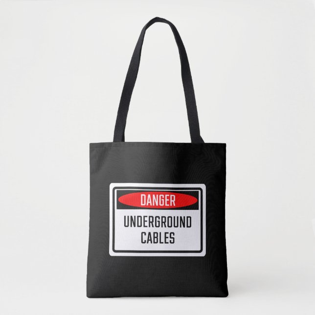 Bolsa Tote Sinal de Cabos Subterrâneos do Perigo (Frente)