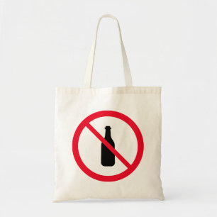 Bolsa Tote Sinal de Círculo Vermelho sem Álcool Saco de Tot
