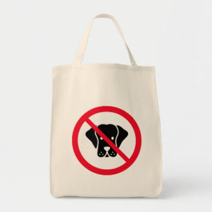 Bolsa Tote Sinal de Círculo Vermelho Sem Cães Permitido   Sac