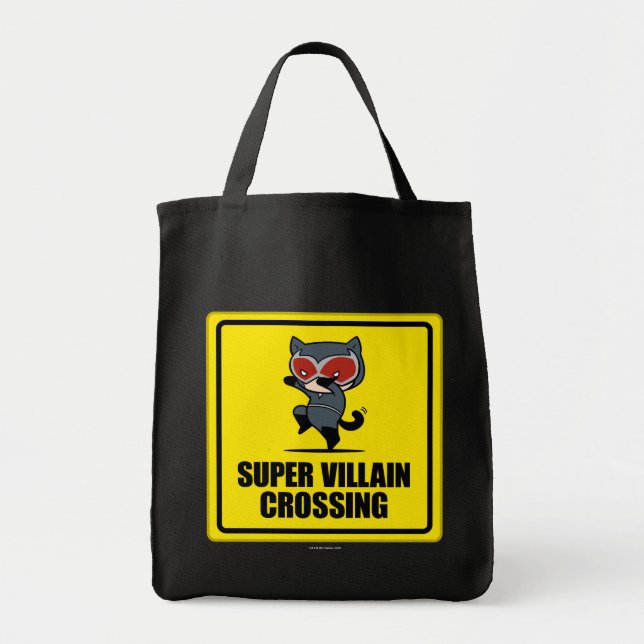 Bolsa Tote Sinal de Cruzamento de Super Villain Chibi CatWome (Frente)
