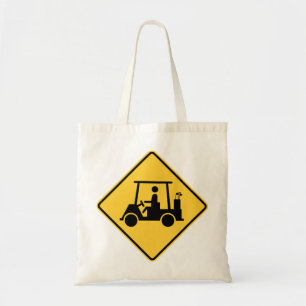 Bolsa Tote Sinal de Cuidado com Carrinho de Golfe