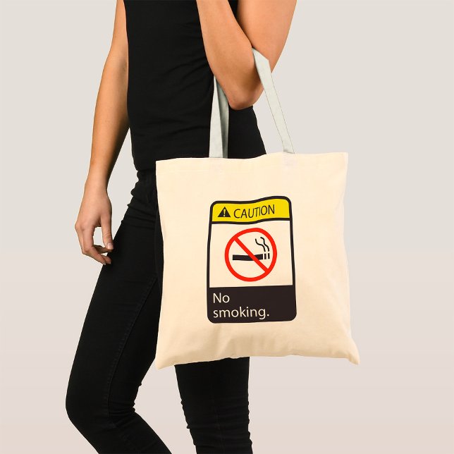 Bolsa Tote Sinal de Cuidado Proibido Fumar (Criador carregado)