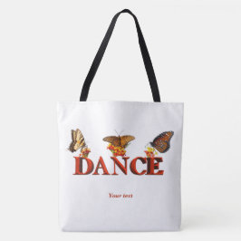 Bolsa Tote Sinal de dança personalizado com borboletas