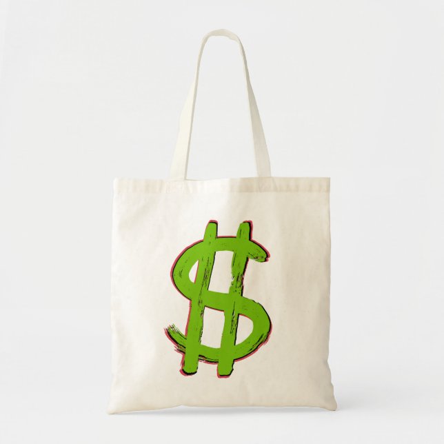 Bolsa Tote Sinal de Dólar Verde (Frente)