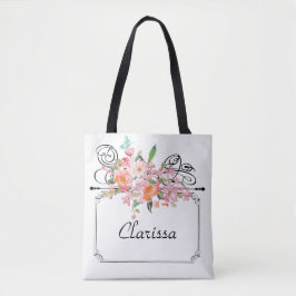 Bolsa Tote Sinal de enforcamento floral vitoriano