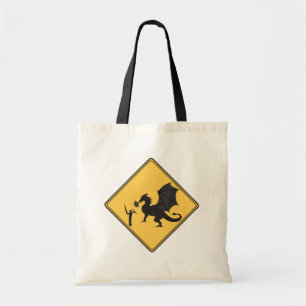 Bolsa Tote Sinal de estrada - Cavaleiro e Dragão