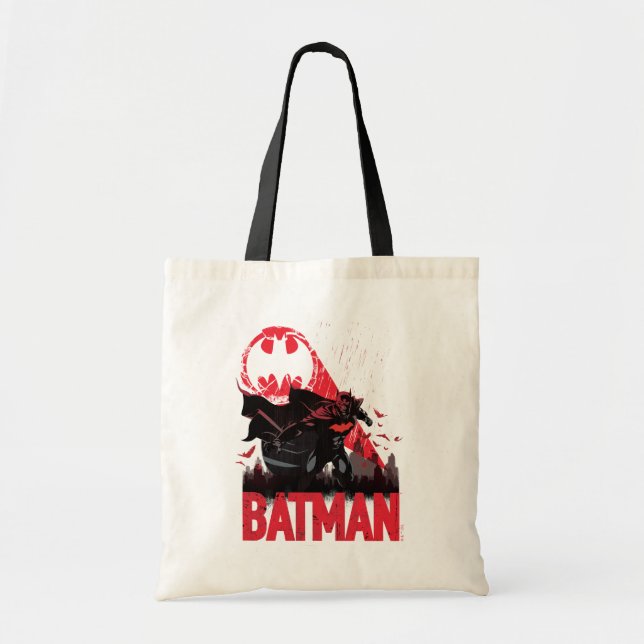 Bolsa Tote Sinal de Morcego Vermelho do Batman (Frente)
