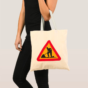 Bolsa Tote Sinal de Obras à Frente Sinal de Zona de Construçã