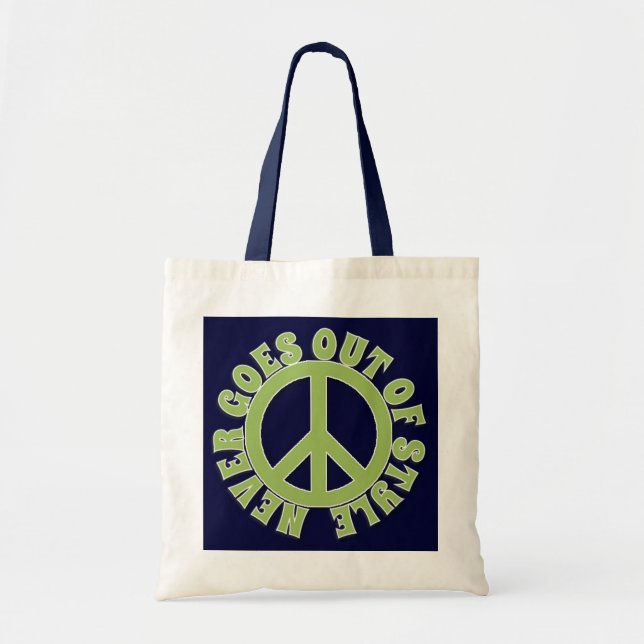 BOLSA TOTE SINAL DE PAZ A PAZ NUNCA SAI DO ESTILO (Frente)