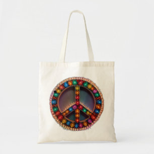 Bolsa Tote sinal de paz acendido com luzes