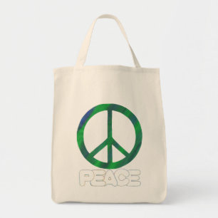 Bolsa Tote Sinal de paz com texto do esboço, sacolas