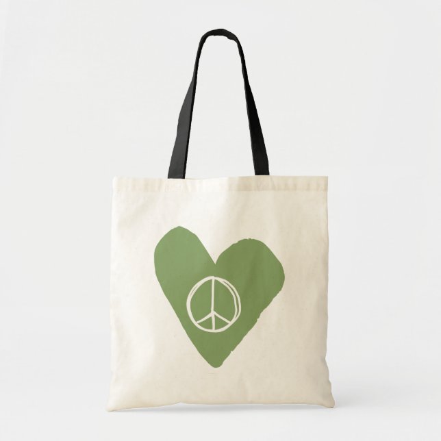 Bolsa Tote Sinal de Paz Coração (Frente)