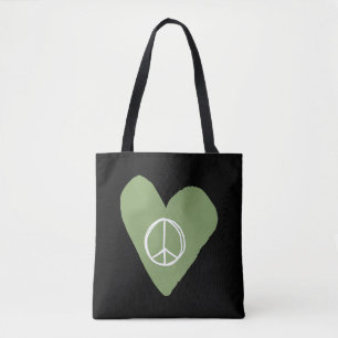 Bolsa Tote Sinal de Paz Coração
