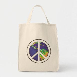 Bolsa Tote Sinal de paz da terra do planeta, sacolas