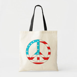 Bolsa Tote Sinal de Paz de Bandeira Americana