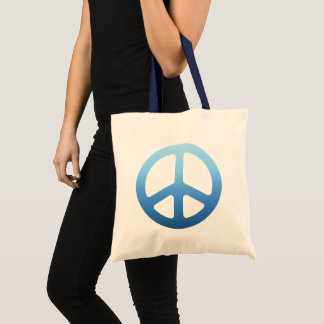 Bolsa Tote Sinal de Paz de Fade Azul