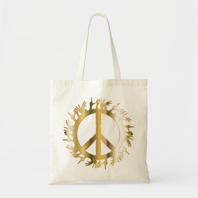BOLSA TOTE SINAL DE PAZ DE MÃOS DE AMOR (Frente)
