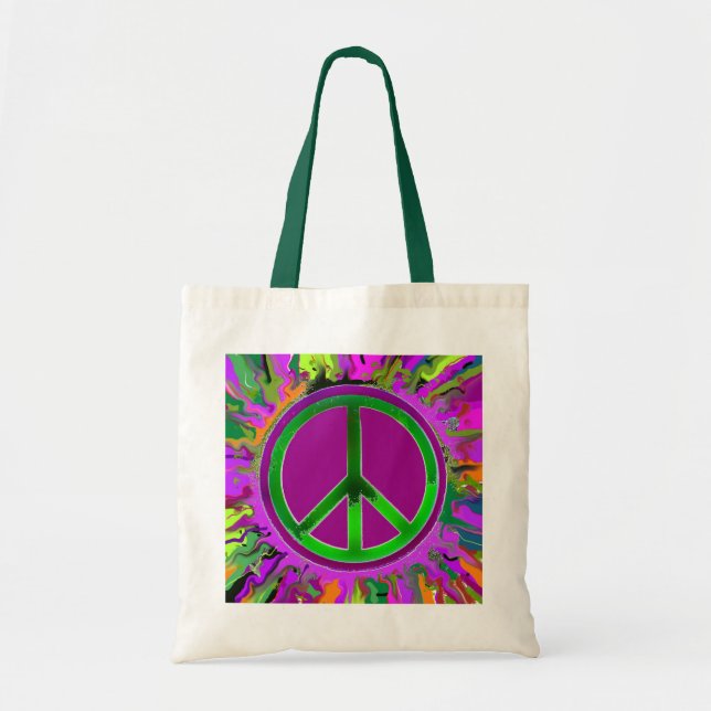 Bolsa Tote Sinal de Paz SUPER Groovy (Frente)