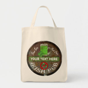 Bolsa Tote Sinal de pub irlandês personalizado