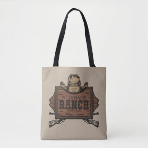 Bolsa Tote Sinal de Ranhura Ocidental do Cowboy Guns do NOME 