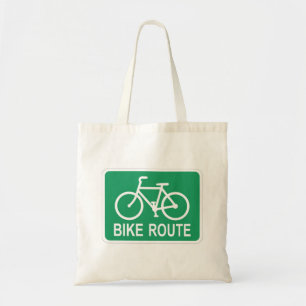 Bolsa Tote Sinal de rota de bicicleta clássico muito diverti