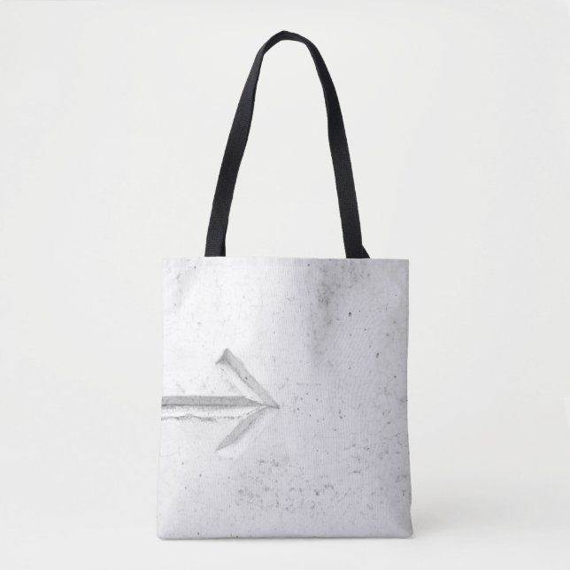 Bolsa Tote Sinal de seta para a direita na parede (Frente)