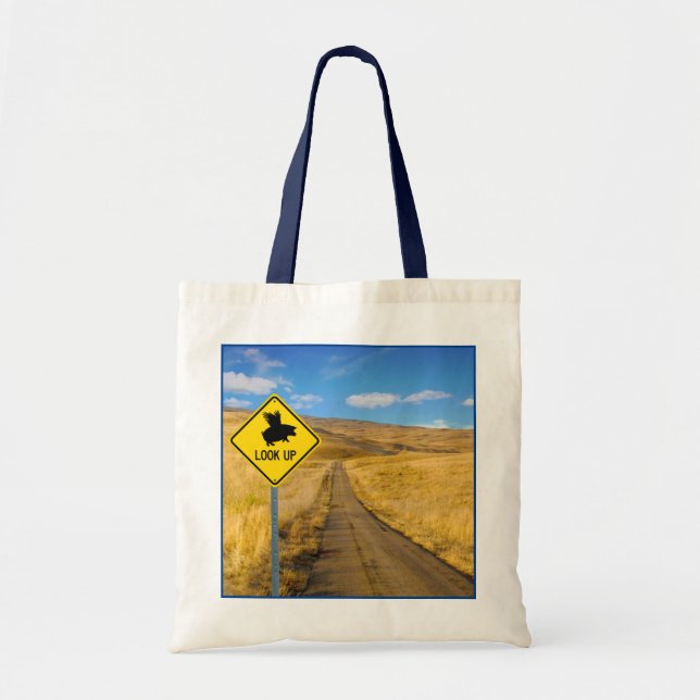 Bolsa Tote Sinal de Suíno Voador (Frente)