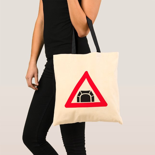 Bolsa Tote Sinal de Trânsito de Alerta de Túnel Símbolo de Tr (Criador carregado)