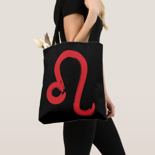 Bolsa Tote Sinal do Zodíaco LEO Vermelho Aniversário Julho Ag