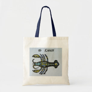 Bolsa Tote Sinal Vintage do Zodíaco, Câncer