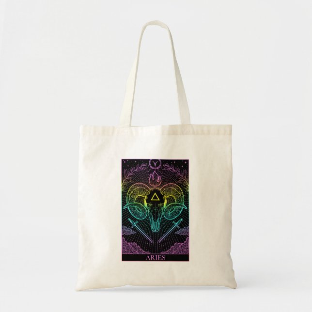 Bolsa Tote Sinal Zodíaco Aries Tarot Card Tote Bag (Frente)
