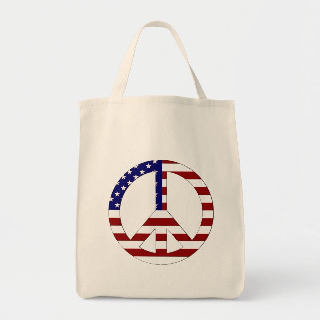 Bolsa Tote Sinalizador americano Peace : EUA (Frente)