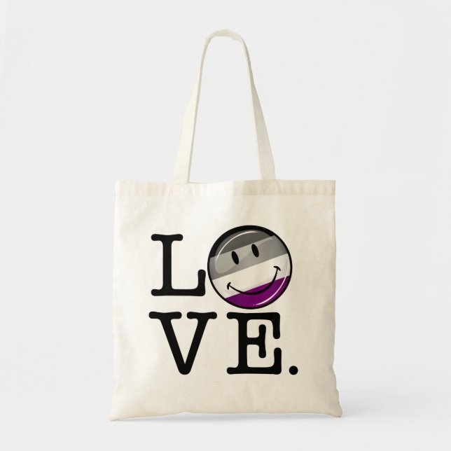 Bolsa Tote Sinalizador Asexual do Orgulho de Amor (Frente)