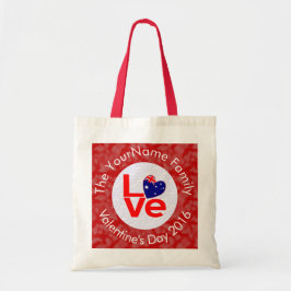 Bolsa Tote Sinalizador australiano Red Letters LOVE Flag Pers