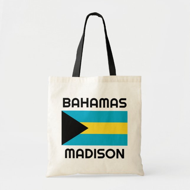 Bolsa Tote Sinalizador Bahamas de Nome Personalizado (Frente)